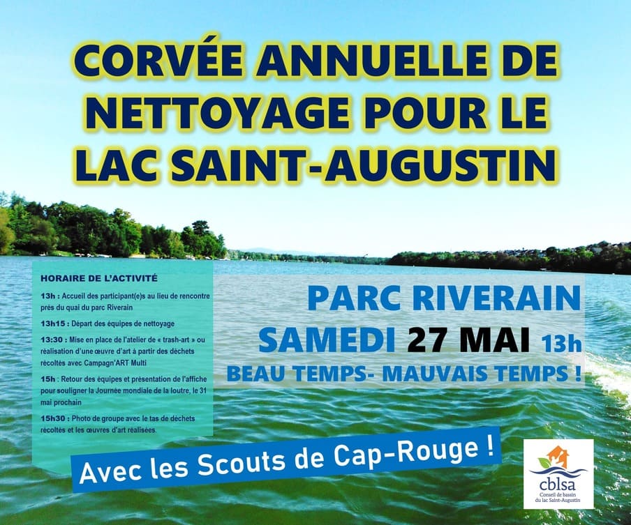 Corvée 2023 de nettoyage pour le lac Saint-Augustin